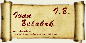 Ivan Belobrk vizit kartica
